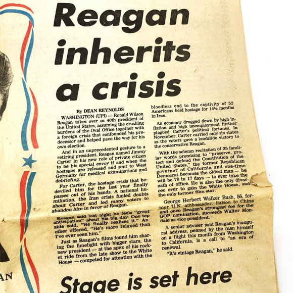 Vtg Collectible 1981 Cleveland Press Ronald Reagan Hostages are Freed Newspaper - Picture 3 of 9